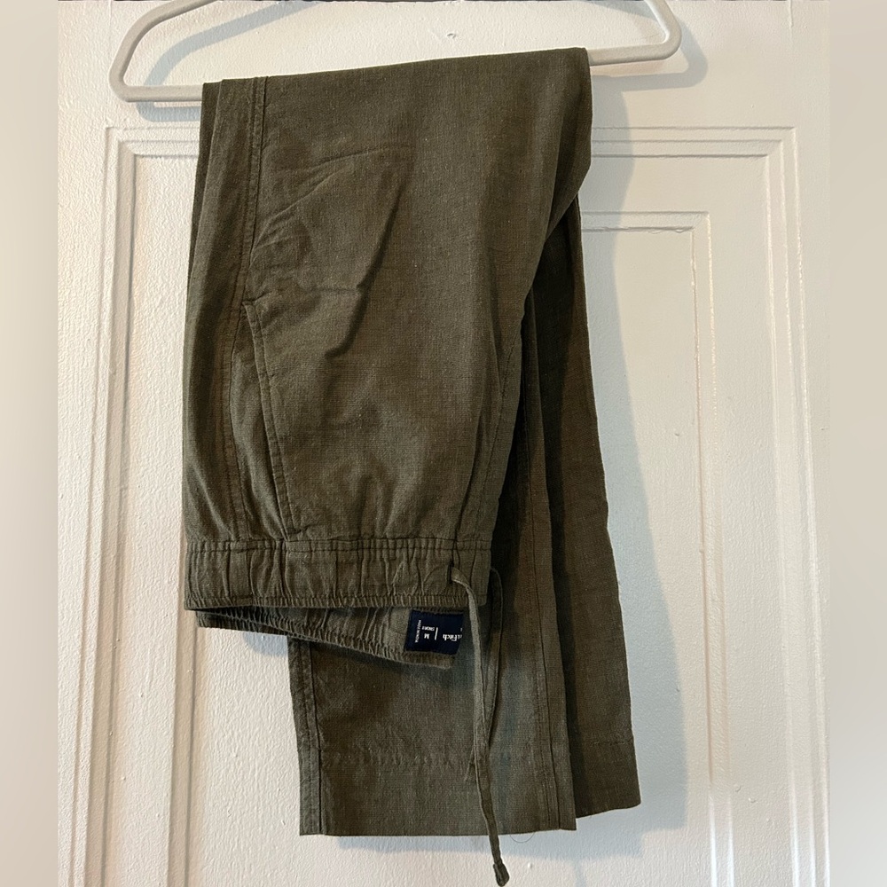 Men's Olive Green Linen Pants